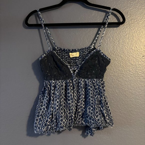 Blue Patterned Tank Top Blouse - Picture 11 of 11